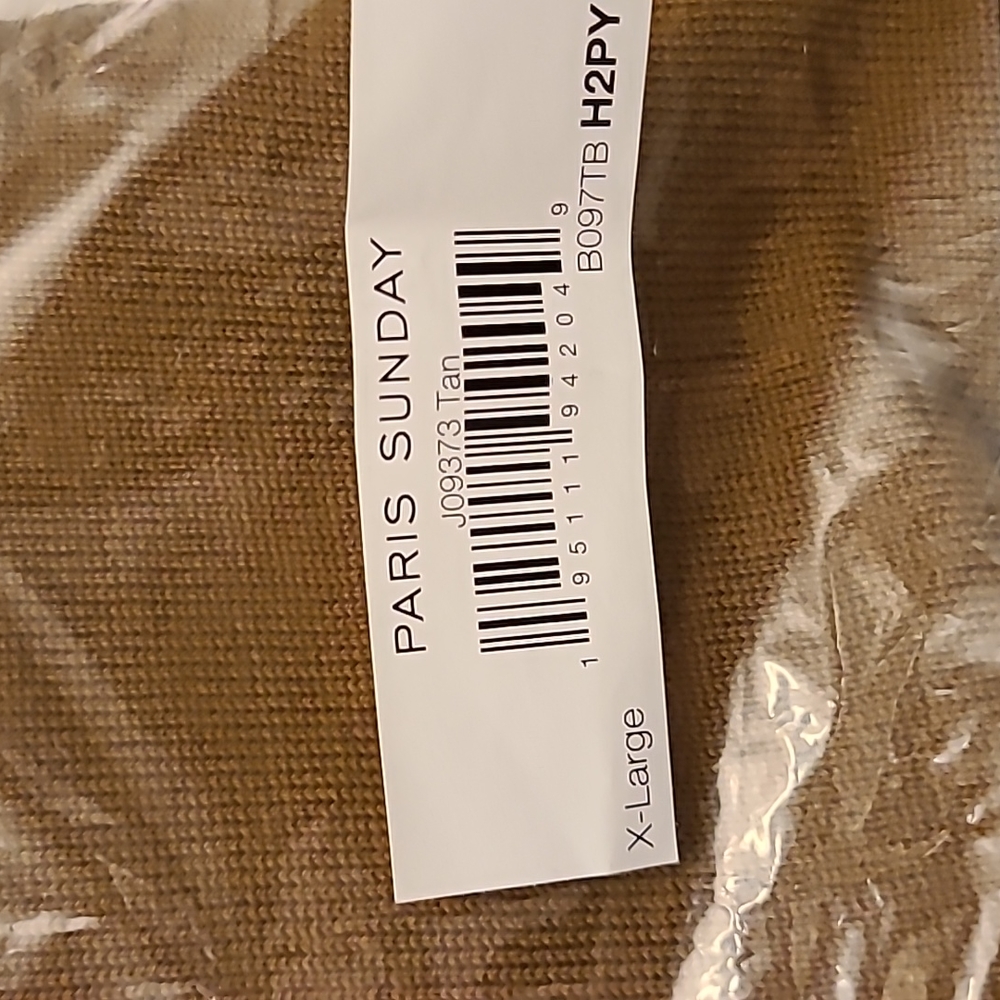 PARIS SUNDAY Men's Crewneck Sweater, Tan, X-Large